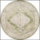 8' Beige And Green Floral Medallion Distressed Round Rug