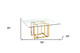 59" Clear and Silver Glass and Metal Pedestal Base Square Dining Table