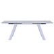 71" Gray and White Ceramic and Metal Self-Storing Leaf Extendable Dining Table