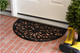 18" X 30" Black Rubber Scrollwork Welcome Outdoor Semi Circle Door Mat
