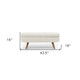44" Beige and Brown Linen Upholstered Storage Bench with Flip Top