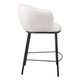 26" Ivory and Black Shearling and Steel Counter Height Bar Chair