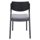 Set of Two Gray and Black Velvet Open Back Dining Side Chairs