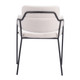 Set of Two Cream and Black Faux Fur Dining Arm Chairs