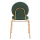 Set of Two Green and Gold Velvet Open Back Dining Side Chairs