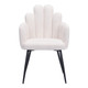 Set of Two Ivory and Black Faux Fur Slat Back Dining Arm Chairs