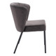 Set of Two Gray and Black Tufted Velvet Dining Side Chairs