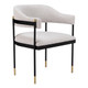 Gray Black and Gold Faux Fur Open Back Dining Arm Chair