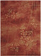 10' X 13' Red And Green Floral Non Skid Area Rug