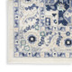 5' X 7' Ivory Gray And Blue Floral Area Rug