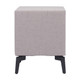 20" Gray and Black Fabric Wood and Steel End Table With Two Drawers