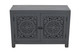 30" Gray Distressed Solid Wood Textured Door Accent Cabinet With Two Doors