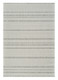 5' X 7' Cream and Beige Striped Distressed Indoor Outdoor Area Rug