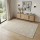 4' X 6' Beige and Brown Abstract Distressed Area Rug