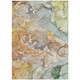 5' X 8' Gray and Gold Abstract Washable Non Skid Indoor Outdoor Area Rug