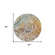 8' Round Gray and Gold Round Abstract Washable Non Skid Indoor Outdoor Area Rug