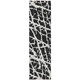 8' Runner Black and White Abstract Washable Non Skid Indoor Outdoor Runner Rug