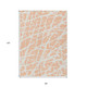 8' X 10' Peach and Ivory Abstract Washable Non Skid Indoor Outdoor Area Rug