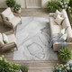9' X 12' Gray Abstract Washable Non Skid Indoor Outdoor Area Rug