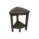 Mod Gray Teak 18" Curvilinear Corner Shower Bench With Shelf