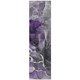 8' Runner Gray and Purple Abstract Washable Non Skid Indoor Outdoor Runner Rug
