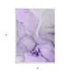3' X 5' Purple and Ivory Abstract Washable Non Skid Indoor Outdoor Area Rug