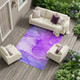 9' X 12' Purple Abstract Washable Non Skid Indoor Outdoor Area Rug