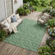 8' X 10' Sage Geometric Washable Non Skid Indoor Outdoor Area Rug