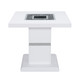 24" White and Silver Glass and Wood Faux Crystal Bling Square Pedestal End Table