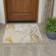 3' X 5' Brown Abstract Washable Non Skid Indoor Outdoor Area Rug