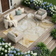 9' X 12' Brown Abstract Washable Non Skid Indoor Outdoor Area Rug