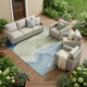 9' X 12' Blue and Green Abstract Washable Indoor Outdoor Area Rug