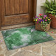 3' X 5' Emerald Abstract Washable Non Skid Indoor Outdoor Area Rug