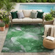 5' X 8' Emerald Abstract Washable Non Skid Indoor Outdoor Area Rug