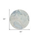 8' Round Beige and Blue Round Abstract Washable Non Skid Indoor Outdoor Area Rug