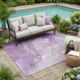 5' X 8' Lilac Abstract Washable Non Skid Indoor Outdoor Area Rug