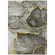 5' X 8' Gray and Gold Abstract Washable Non Skid Indoor Outdoor Area Rug