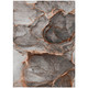 10' X 14' Peach Abstract Washable Non Skid Indoor Outdoor Area Rug