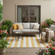 5' X 8' Gold Striped Washable Non Skid Indoor Outdoor Area Rug