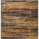 7' X 10' Gold Slate Blue And Orange Abstract Distressed Area Rug