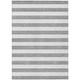 10' X 14' Gray and White Striped Washable Indoor Outdoor Area Rug