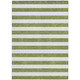 9' X 12' Olive Green Striped Washable Non Skid Indoor Outdoor Area Rug