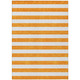 8' X 10' Orange and White Striped Washable Non Skid Indoor Outdoor Area Rug