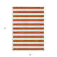 3' X 5' Orange Striped Washable Non Skid Indoor Outdoor Area Rug