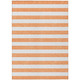 5' X 8' Salmon Striped Washable Non Skid Indoor Outdoor Area Rug