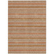9' X 12' Beige and Orange Striped Washable Non Skid Indoor Outdoor Area Rug