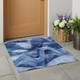 3' X 5' Navy Blue Abstract Washable Non Skid Indoor Outdoor Area Rug