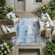 9' X 12' Blue Washable Non Skid Indoor Outdoor Area Rug