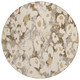 8' Round Khaki Round Floral Washable Non Skid Indoor Outdoor Area Rug
