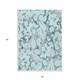 5' X 8' Teal Floral Washable Non Skid Indoor Outdoor Area Rug